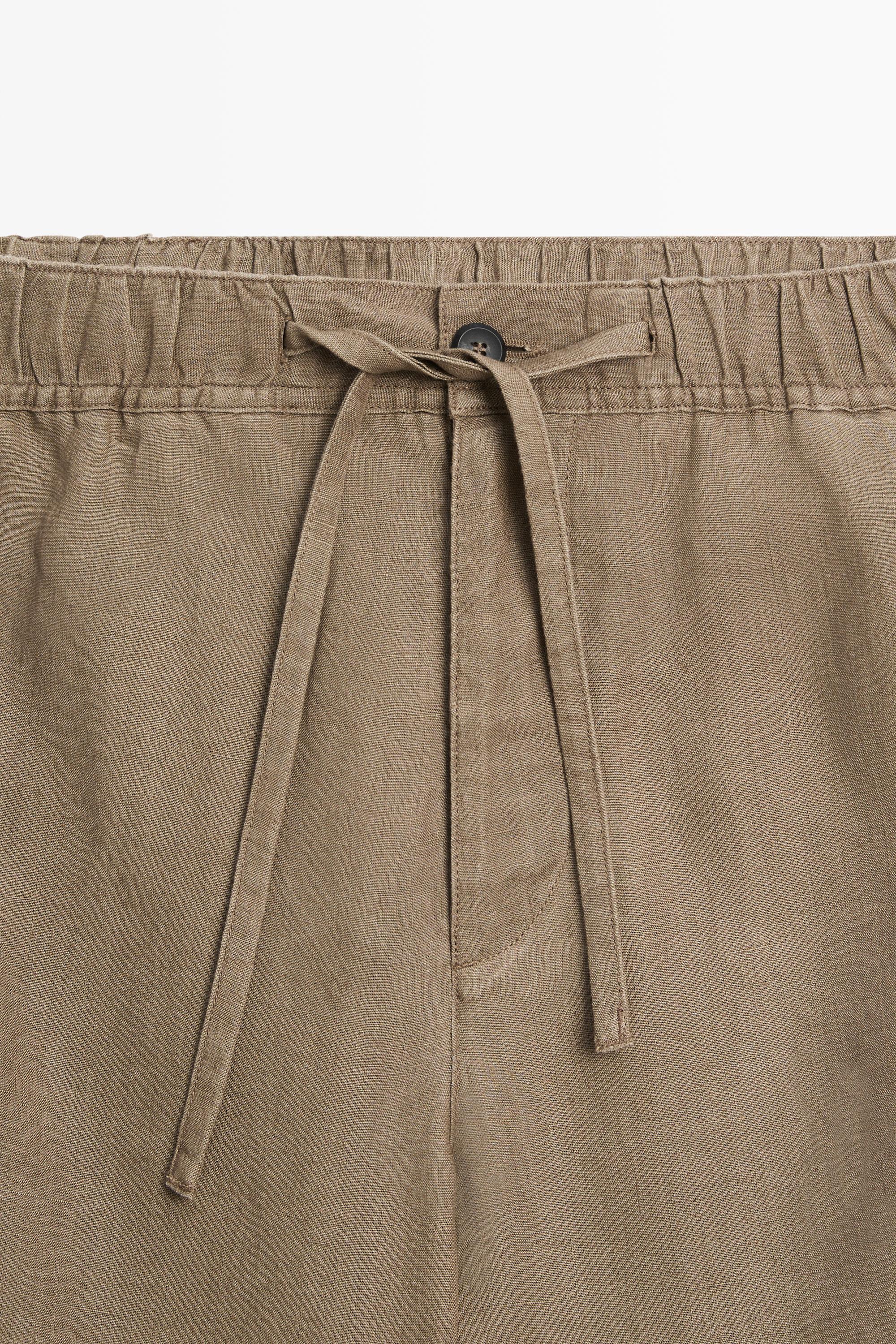 100% linen cargo Bermuda shorts